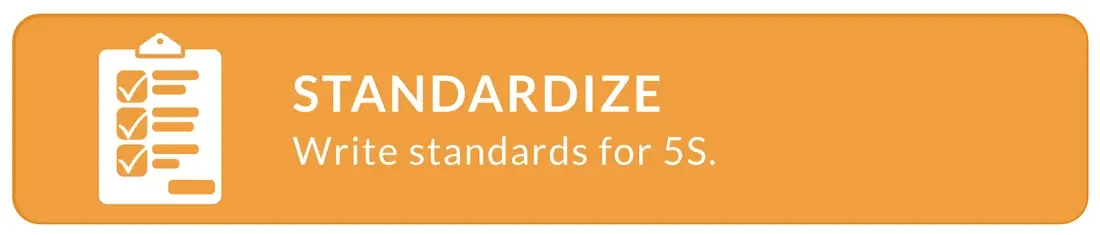 Icon and definition of the Standardize 5S step.