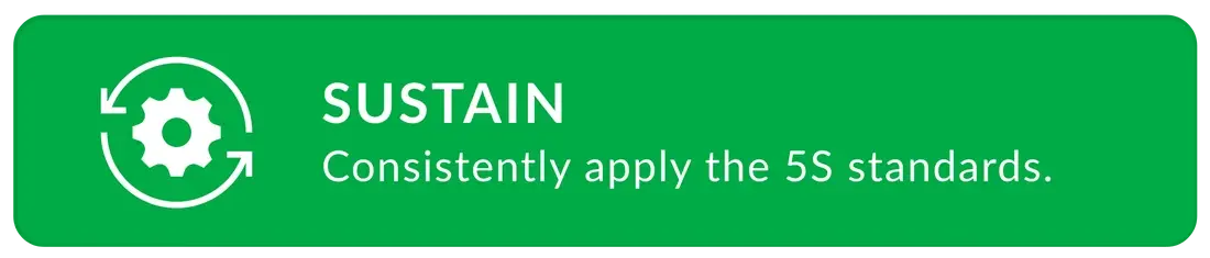 Icon and definition of the Sustain 5S step.
